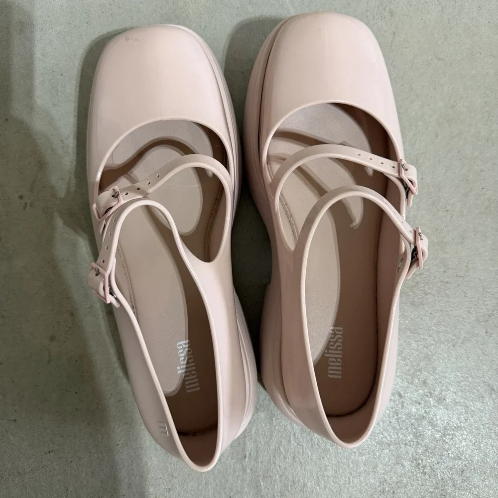 Melissa Farah Pink Platform Mary Jane Double Strap Jelly Shoes Women US 8